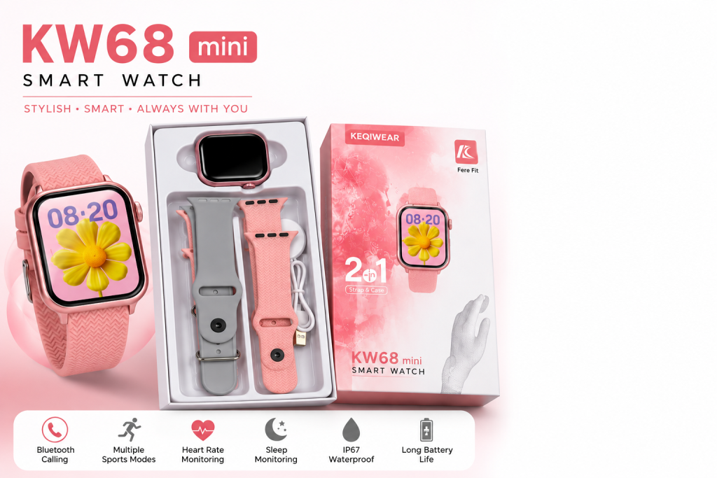 KW68 Mini Smart Watch — স্টাইল, স্মার্ট ফিচার