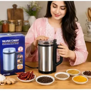 Silver Crest Electric Grinder Stainless Steel Mini Blender Spice Coffee Grinder for