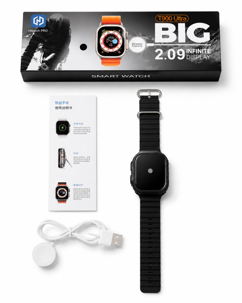 T900 Ultra Smart Watch – 2.09″ Big Infinite Display with Wireless Charging